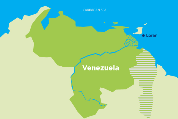 Yas Marina operations in Venezuela map, Loran