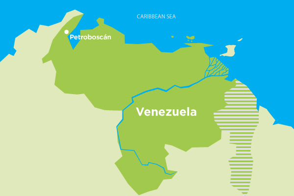 Yas Marina operations in Venezuela map, Petroboscan